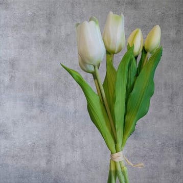 Tulpen Real Touch Wit Luxe Siliconen Latex Bundel 5 stuks, Ophalen of Verzenden, Nieuw
