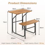 LIVSK Picknicktafel - Acaciahouten Blad - Metalen Poten - Zi, Verzenden, Nieuw
