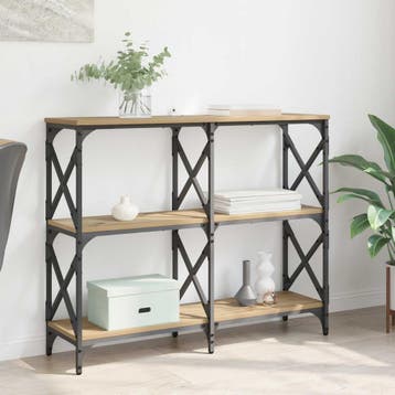 vidaXL Wandtafel Artisan Eiken 100 x 28 x 80,5 cm Bewerkt, Minder dan 45 cm, Verzenden, Nieuw, 70 cm of meer