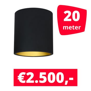 LED Railverlichting Lipari Zwart 20 spots + 20M rails