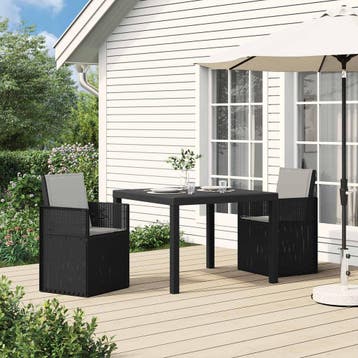 vidaXL Tuin eettafelset 3 st Anthraciet en Lichtgrijs PP, Verzenden, Nieuw, Textileen, 3 zitplaatsen