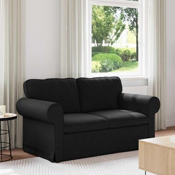 vidaXL Bank Zwart 155 x 82 x 80 cm Stof, Verzenden, Nieuw, Stof, Minder dan 150 cm