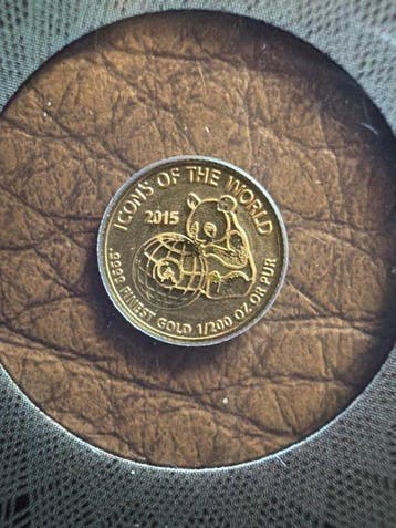 Rwanda. 10 Frw 2015 - Panda., 1/200 Oz (.999) (Zonder