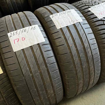 2 x Continental SportContact 5 235-55-18 Zomerbanden 5mm, 18 inch, Gebruikt, Ophalen of Verzenden, 235 mm