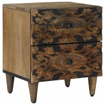 vidaXL Nachtkastje met lade Bruin 40 x 33,5 x 46 cm Massief, Huis en Inrichting, Minder dan 45 cm, Verzenden, Nieuw, Minder dan 55 cm