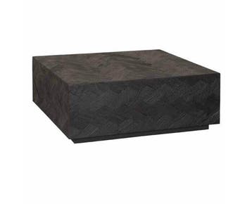 Tower Living Salontafel Ziano Visgraat 100x100 cm - zwart, Huis en Inrichting, Tafels | Salontafels, Ophalen of Verzenden, Nieuw