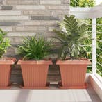 vidaXL Vierkante Bloempot 24 pcs Baksteenrood 38 x 38 x 30, Kunststof, Verzenden, Minder dan 60 cm, Nieuw