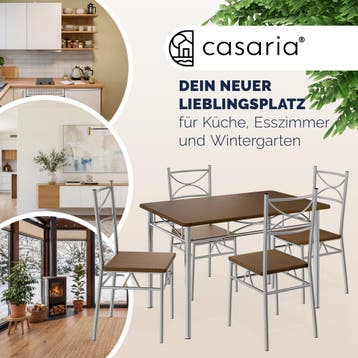 Eettafelset Paul 5-delig Eikenhout Donker (Meubelen), Verzenden