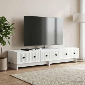 vidaXL TV-kast met lade Wit 147 x 34,5 x 30 cm Bewerkt hout, Minder dan 50 cm, Verzenden, Nieuw, Minder dan 100 cm