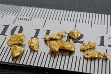 Goud Goudklompjes uit Mauritanië 1.581 gamma- 1.58 g - (9)