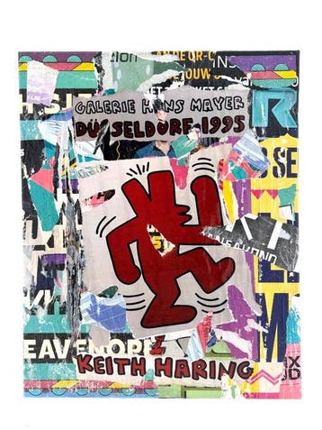 Koen Betjes (1992) - Vintage Poster Collage Keith Haring