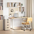 vidaXL Bureau Wit en Natuurlijk 140 x 60 cm Massief, Huis en Inrichting, Bureaus, Verzenden, Nieuw