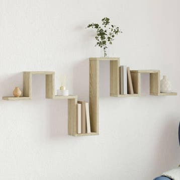 vidaXL Wandschap 104,5x10x43 cm bewerkt hout sonoma, Huis en Inrichting, Verzenden, Nieuw
