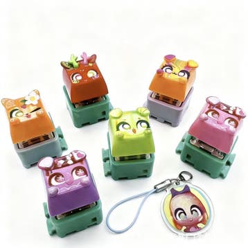 Clickeez 5 Fidget Knopjes met Licht – Sleutelhanger, Nieuw