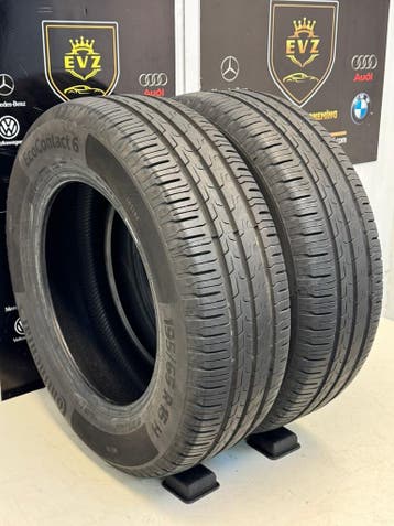 2 stuks 195/65R15 Continental Ecocontact6 zomerbanden 6,50mm, Gebruikt, 15 inch, Band(en), Personenwagen