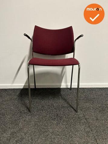 Vergaderstoel - Casala - Rood gestoffeerd (Vergaderstoelen), Vergader- of Presentatieruimte, Ophalen of Verzenden, Gebruikt, Stoel