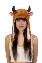 Muts Flappen Donkerbruine Stier Laplander met Oortjes Bruin, Ophalen of Verzenden, Nieuw