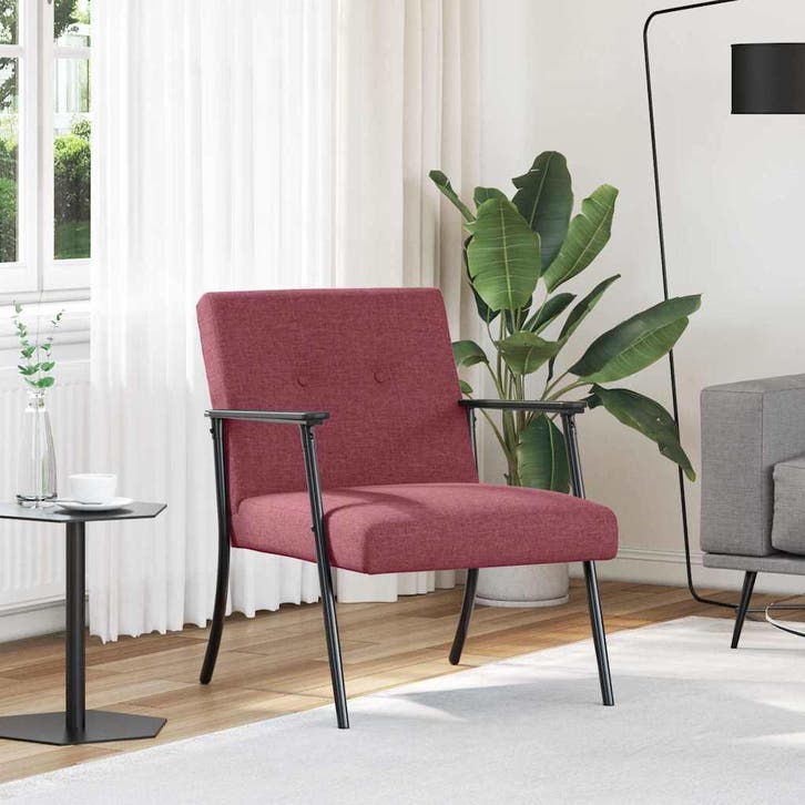 vidaXL Fauteuil Wijnrood Stof, Huis en Inrichting, Fauteuils, Nieuw, Verzenden