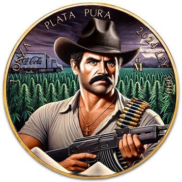 Mexico. 1 Onza 2024 1 oz Mexican Libertad El Narco 24k Gold