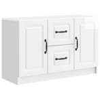 vidaXL Dressoir met lade Hoogglans Wit 89 x 34,5 x 57 cm, Verzenden, Nieuw, Overige houtsoorten, Minder dan 50 cm