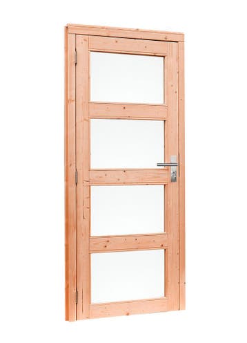 Douglas enkele 4-ruits deur incl. kozijn 90 x 201 cm, Ophalen, Nieuw
