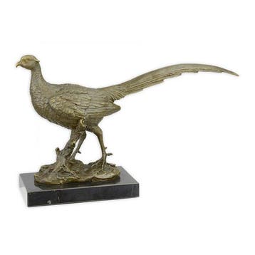 sculptuur, Beautiful Hand-Finished Bronze Pheasant – After