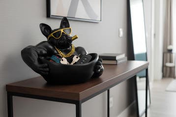 Decoratieve schaal BULLDOG 30 cm handgemaakte schaal met, Huis en Inrichting, Ophalen of Verzenden, Nieuw