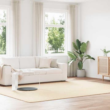 vidaXL Hoogpolig vloerkleed NAVARRA 240x340 cm polyester, Verzenden, Nieuw, Crème