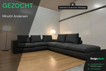 GEZOCHT: Minotti Andersen — Direct Inkoop, Huis en Inrichting, Ophalen of Verzenden, Nieuw, Design Bank Bankstel Zetel Minotti