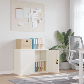 vidaXL Archiefkast 90x40x70 cm staal wit, Huis en Inrichting, Kasten | Roldeurkasten en Archiefkasten, Verzenden, Nieuw