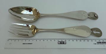 Saladebestek - .835 zilver - 1800-1850 - Biedermeier