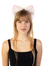 Haarband Furry Oortjes Roze Wit Kat Poes Vos Diadeem Dons Di, Ophalen of Verzenden, Nieuw, Carnaval, Accessoires