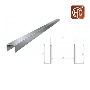 Verzinkt staal u-profiel 100x6,4x5cm, Overige materialen, 100 tot 200 cm, Nieuw, Minder dan 25 cm