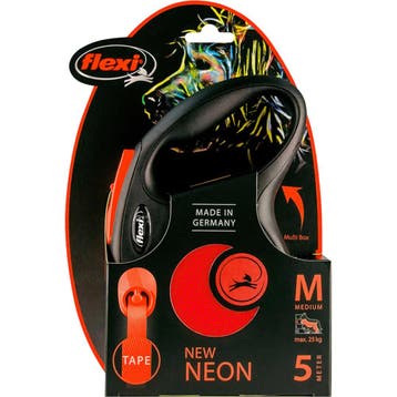 Flexi New Neon M Tape rollijn 5 meter Oranje (Hondenriemen), Verzenden, Nieuw
