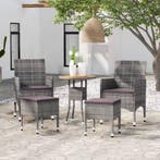 vidaXL 5-delige Loungeset poly rattan grijs, Verzenden, Nieuw, Rotan, Loungeset