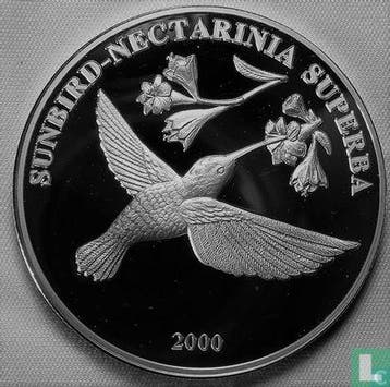Congo-Kinshasa 10 francs 2000 (PROOF) Sunbird nectarinia..., Verzenden, Overige landen, Losse munt, Goud