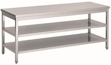 RVS Werktafel met 2 schappen | 80 cm diep | 14 Formaten, Verzenden, Nieuw in verpakking
