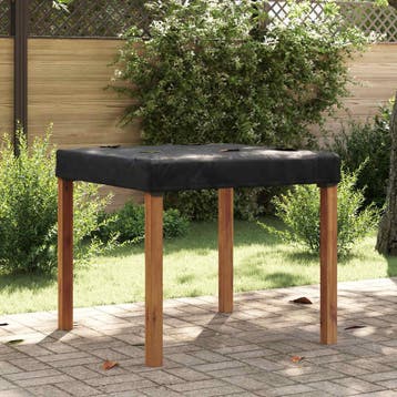 vidaXL Tafel Dek 102 x 102 x 15 cm Vierkant Waterdicht Zwart, Verzenden, Nieuw