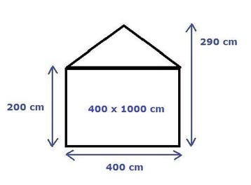 Premium Partytent PVC 4x10x2 mtr in Beige (4x10 meter), Verzenden, Nieuw, 2 meter of meer, Partytent