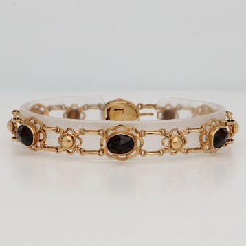 Armband - 14 karaat Geel goud - Granaat, Nieuw