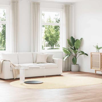 vidaXL Hoogpolig vloerkleed NAVARRA 300x200 cm polyester, Verzenden, Nieuw, Crème