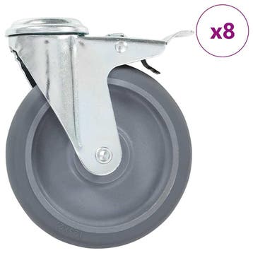 vidaXL 8 st Zwenkwielen met boutgaten 125 mm, Verzenden
