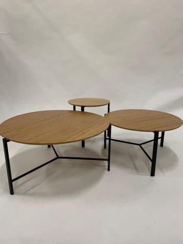 Set bijzettafels Bamboo inclusief onderstel, Ophalen, Overige materialen, Stijlvol, Rond