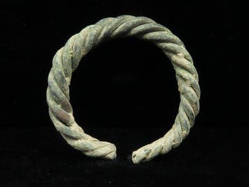 Viking periode Brons gevlochten armband (1x) - 7 cm (Zonder
