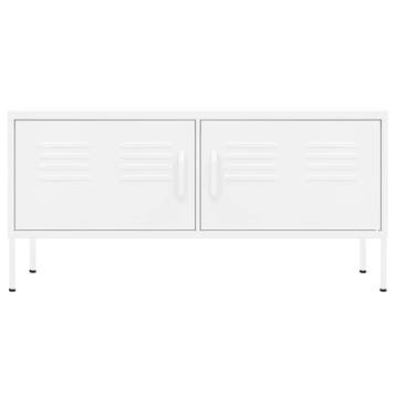 vidaXL Tv-meubel 105x35x50 cm staal wit, Minder dan 50 cm, Verzenden, Nieuw, Minder dan 100 cm