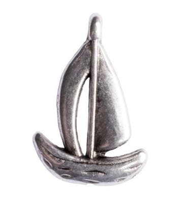 6 x Metalen bedel zeilboot 19 x 13 mm – oogje 1 mm – ant, Ophalen of Verzenden, Nieuw, Bedel