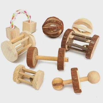 Houten Knaagdier Speelgoed Set: Kauwspeeltjes & Tandverzorgi, Verzenden, Nieuw
