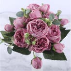 Kunst Boeket - Zijden Rozen Roos Bloemen Luxe Boeketten, Verzenden, Nieuw