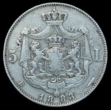Roemenië. Carol I. 5 Lei 1883 (Zonder minimumprijs)
