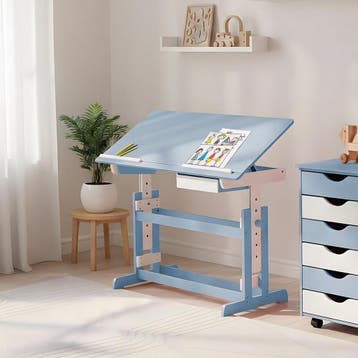 Bureau in hoogte verstelbaar 109x55x63-94cm - blauw, Verzenden, Nieuw